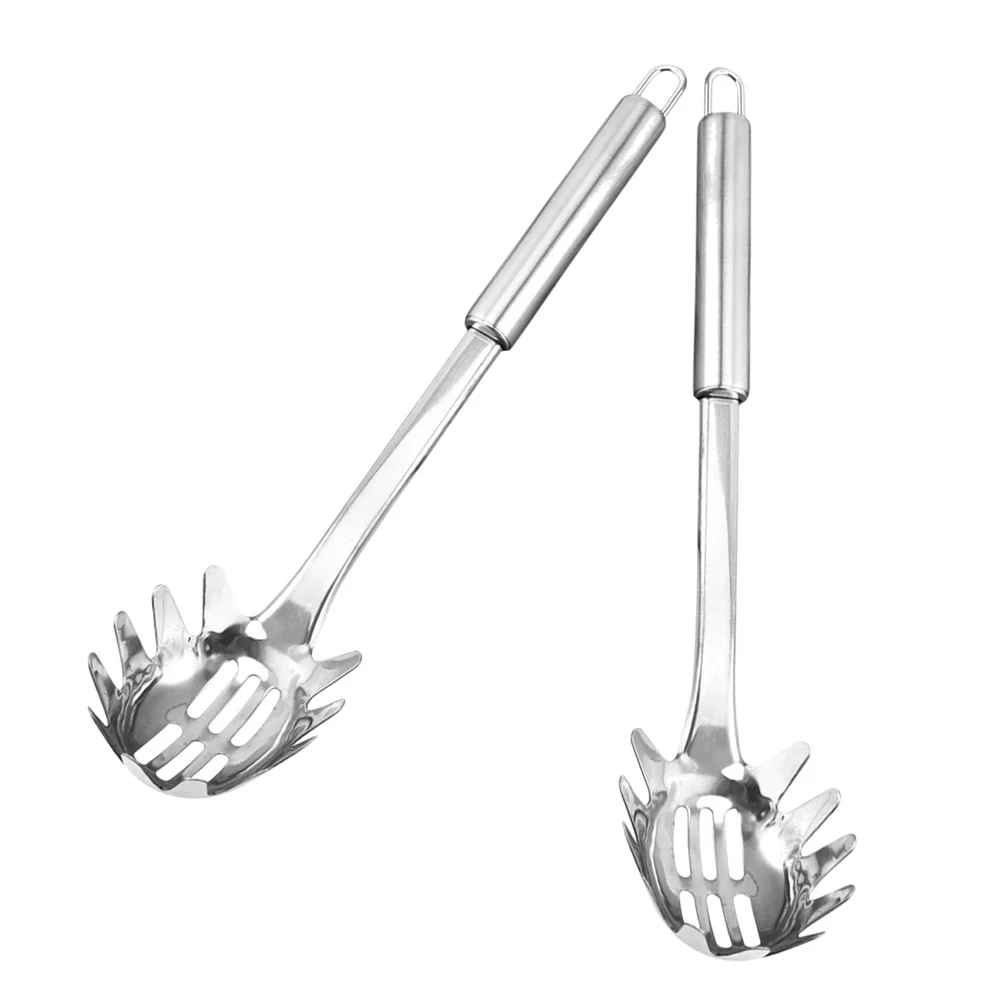 

2 Pcs Pasta Stainless Steel Slotted Spoon for Cooking Noodle Spoon Utensil Kitchen Tool Pasta Strainer ServingSpoons