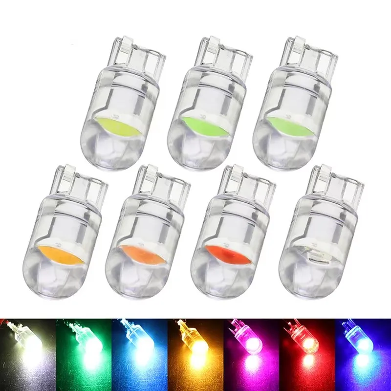 5/10Pcs W5W Led T10 Car Light COB Glass 6000K White Auto Automobiles License Plate Lamp Dome Read DRL Bulb Style 12V Universal
