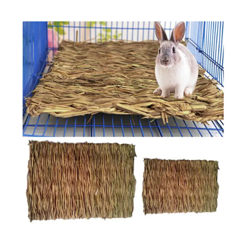 Natürliche Haustier Gras Matte Hamster Kleine Tier Bett Sicher Kauen Spielzeug Für Kaninchen Igel Pet Liefert Natürliche Gras Hamster Bett Matte