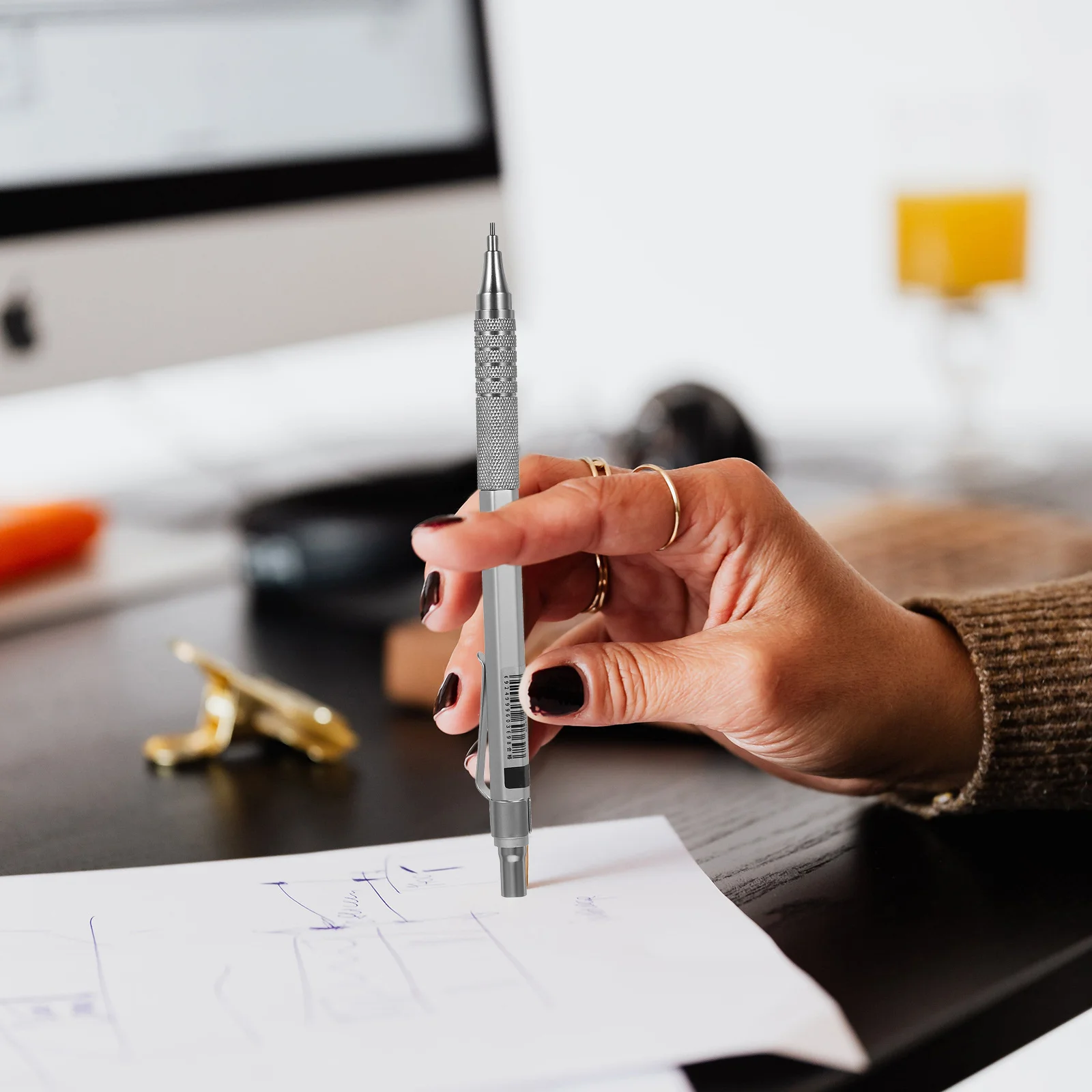 

0.7Mm Mechanical Pencil Set Automatic Pencils Retractable Lead For Writing Drawing Drafting Refill Leads Included