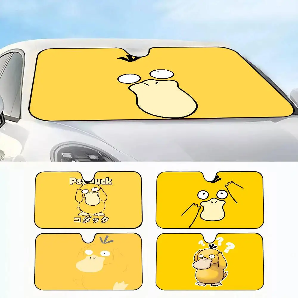 

MINISO Anime Pokemon Psyduck Car SunShade Windshield Sun Shade Personalized Picture Block UV Rays Visor Protector