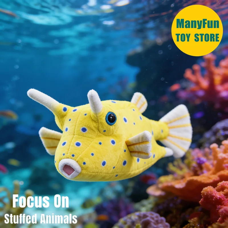 

Реалистичная плюшевая игрушка: Рогатая рыба-боксфиш, высококачественная плюшевая игрушка-рыба-фугу, реалистичная плюшевая игрушка-рыба-коровка, плюшевая игрушка-рыба-фугу, мягкая игрушка-кукла, подарок