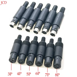 1PCS Mini DIN Plug 3/4/5/6/7/8 PIN Chassis Cable Mount Male Female Socket 3-8Pin Welding Wire S Terminal Mini PS2 Male Connector