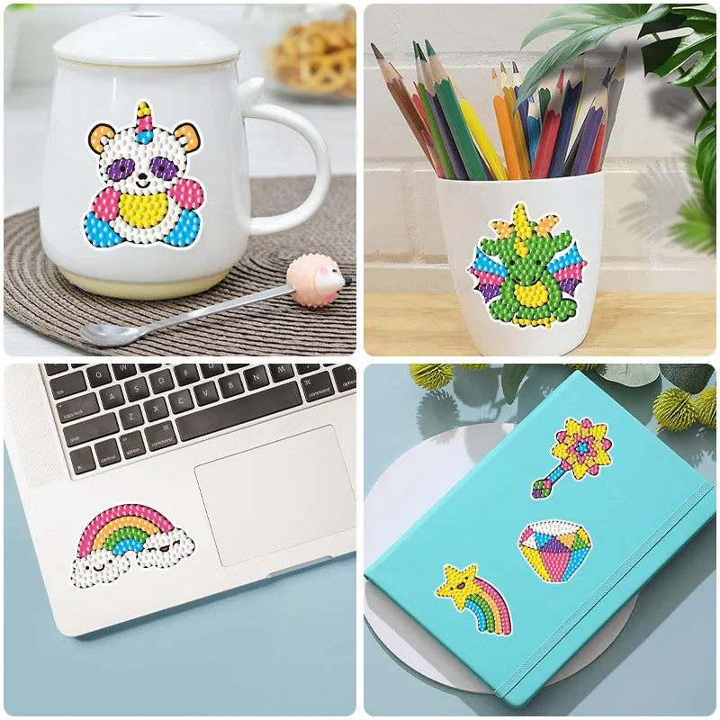 Diamond StickerDIY Diamonds Art Mosaic Stickers Diamonds Painting Stickers Cute Cartoon Pattern for Kids Gift Rewards Home Decor