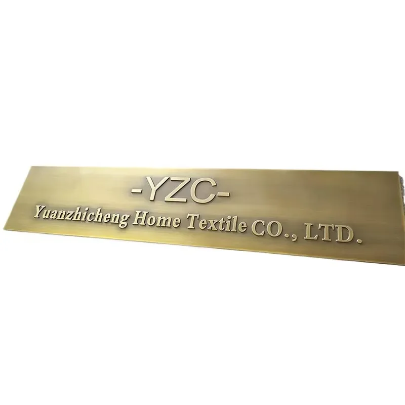 Factory Custom Engraved Logo Brass Plaque Large Antique Building Sign Brass Metal Name Plate Plaque Brass Plate for Outdoor