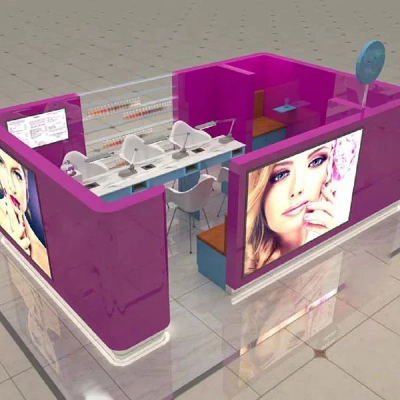 custom.High Quality Fashionable Nail Salon Threading Eyebrow bar Kiosk