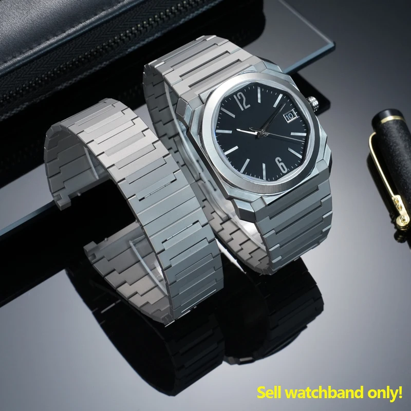 Titanium Alloy Bracelet for Bulgari OCTO Series 102713 103610 103464 103297 Strap Special Men‘s 40mm dial Watch Notch Watchband