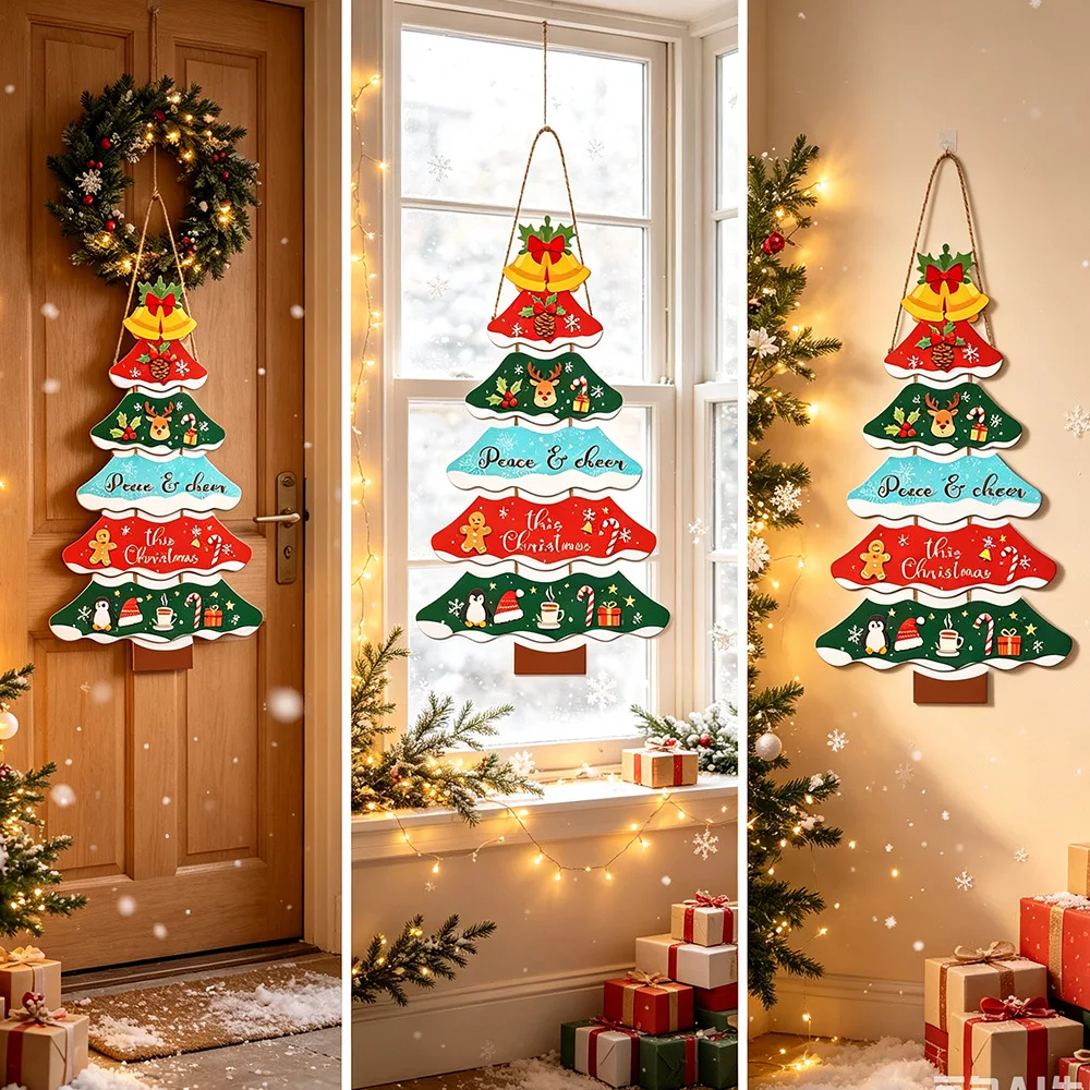 귀여운 크리스마스 트리 종이 장식품 축제 분위기의 문/ - Home Decor Xmas Tree 리뷰 및 가격