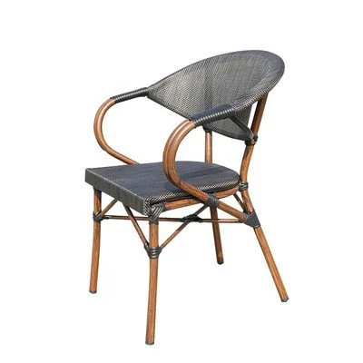 Outdoor tables and chairs milk tea shop cafe mesh chair rattan chair three-piece courtyard balcony outdoor leisure table and cha