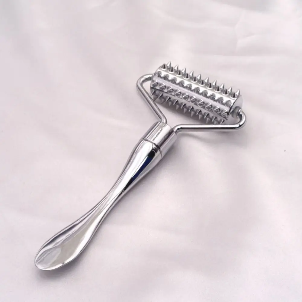 Portable Zinc Alloy Thin Lift Slimming Scraping Roller Gua Sha Pointed Massager Roller Face Roller Mask Spatula Skin Care Tools