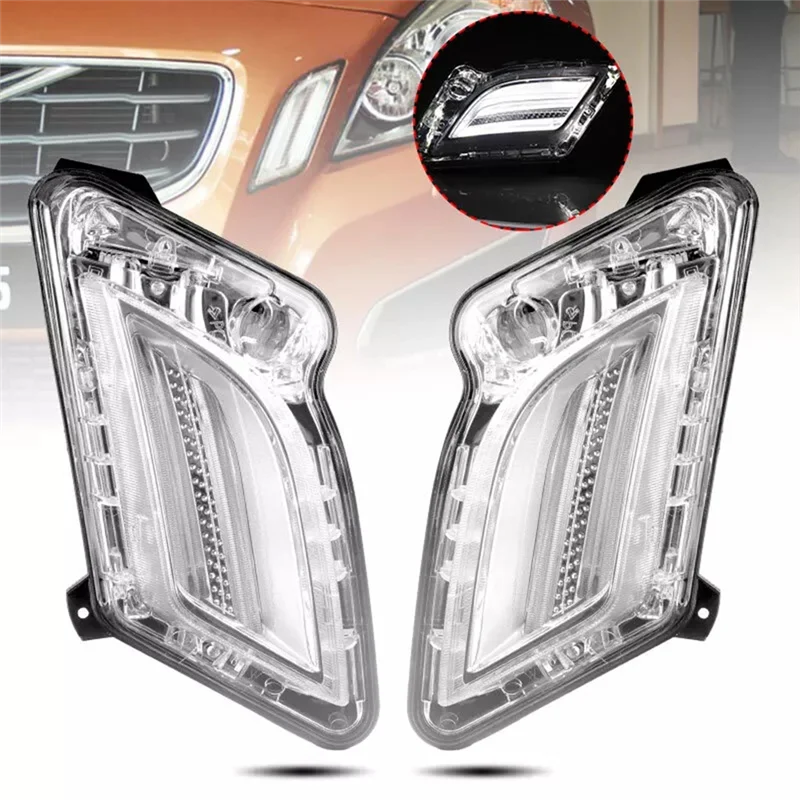 

AU28-1Pair Front Position Light Indicator Light 31278558 31278557 For Volvo S60 11-13 LED Daytime Running Parking Lights