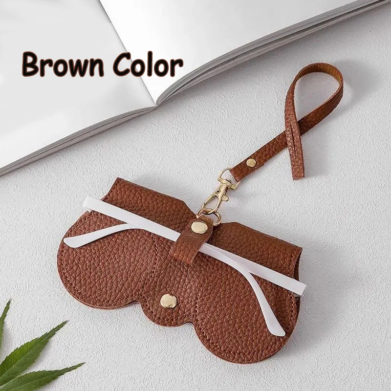 

Trendy PU Leather Glasses Bag for Women Men Portable Sunglasses Reading Glasses Holder Easy Carry On Bag Accessories