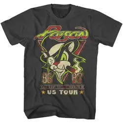 Poison Look What The Cat draged In 86/87 camiseta para hombre, banda de Rock de los 80, Merch