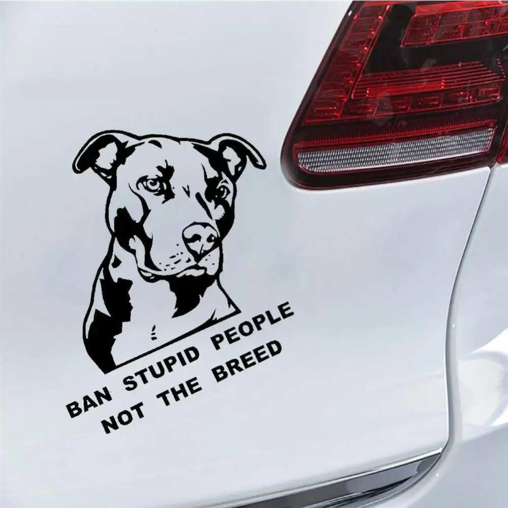 Creative Ban Stupid People Not The Breed Cartoon Dog Car Sticker Exterior Accssories Vinyl Decals for BMW VW Audi for