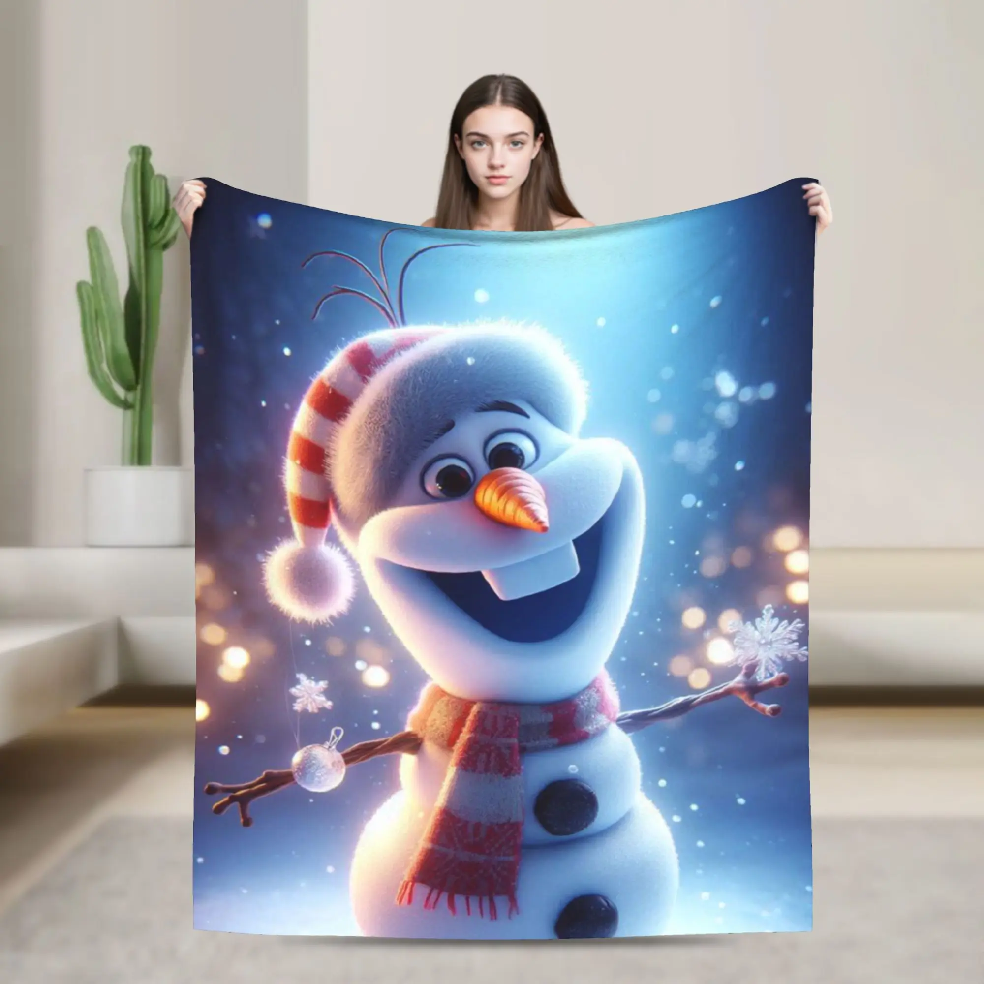 

Супер мягкое зимнее одеяло Olaf frozens с героями мультфильмов, флисовое фланелевое легкое одеяло премиум-класса, супер уютные одеяла