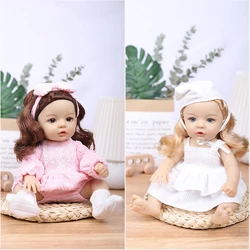 12inch Mini Doll Full Vinyl Baby Doll Soft Skin Cute Madeup Face With Fashion Clothes For 3-6 Kids Gift