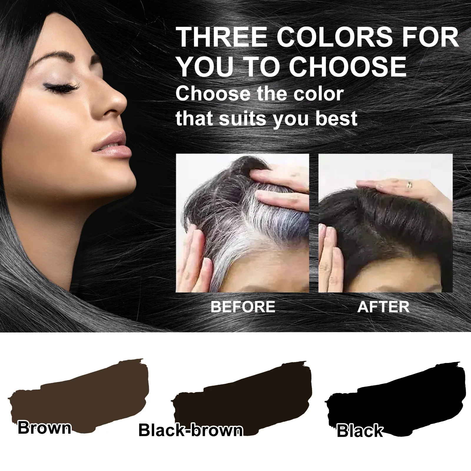 20ml Black Brown One-Time Hair Dye Pen Instant Hair Root Coverage Color Cream Stick Temporary Cover Up White Hair Colour Dye