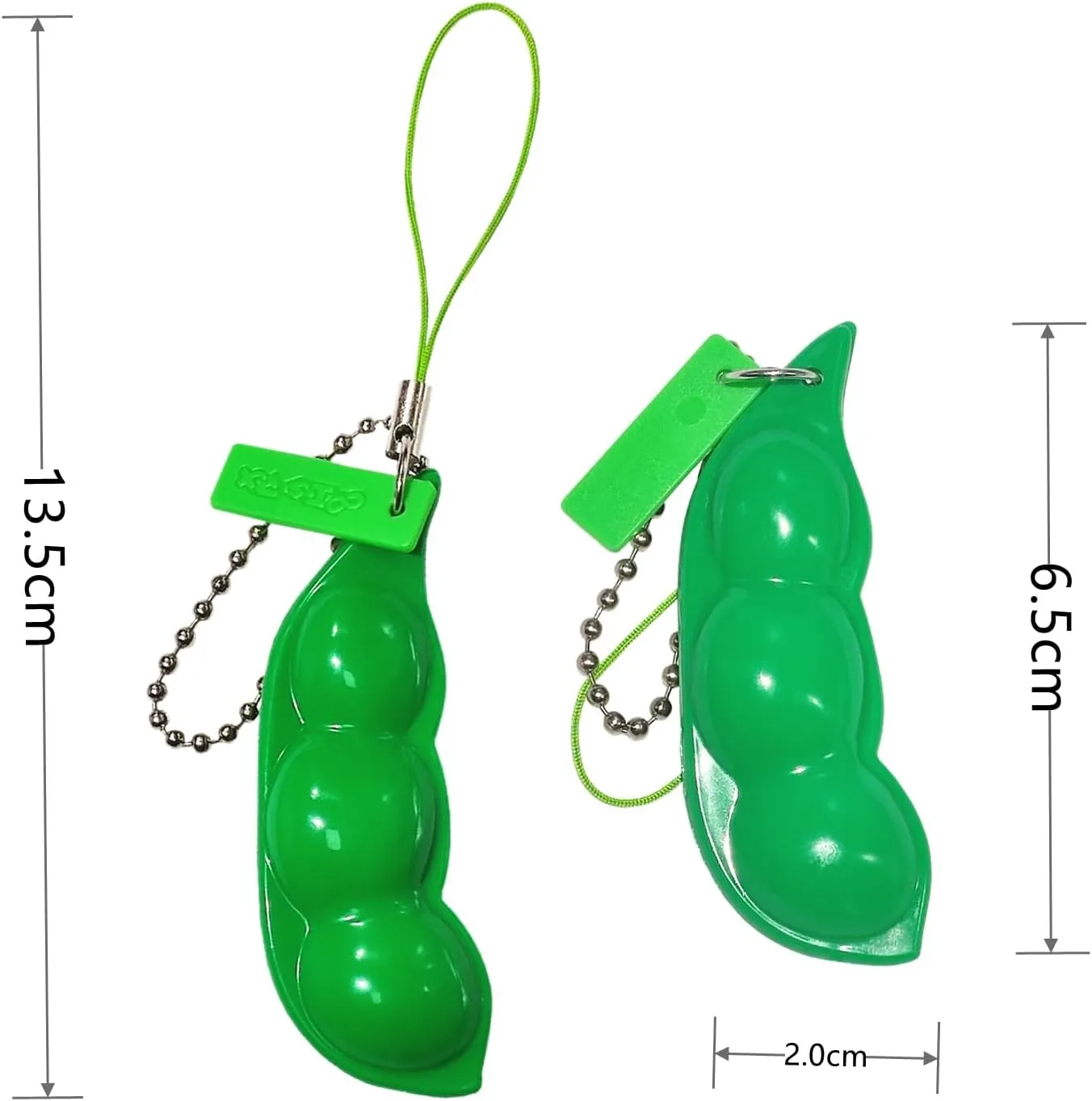 Novelty Squeeze Bean Edamame Pea Keychain Stress Relief Party Gifts Keyring, Decoration, Party Favors Supplies view 4