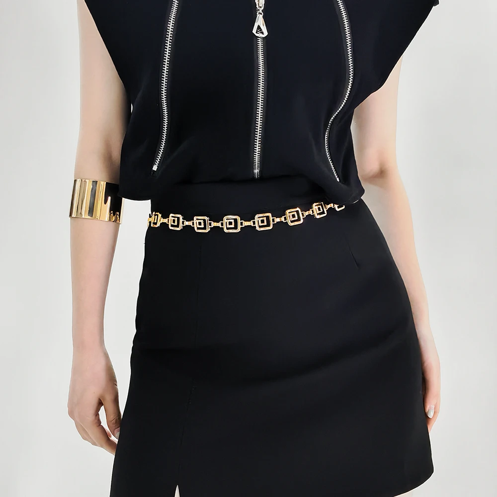 Metal Waist Chain Long Tassel Waist Chain Belt  Dress Decorative Chain Ins Style Adjustable Waist Belt