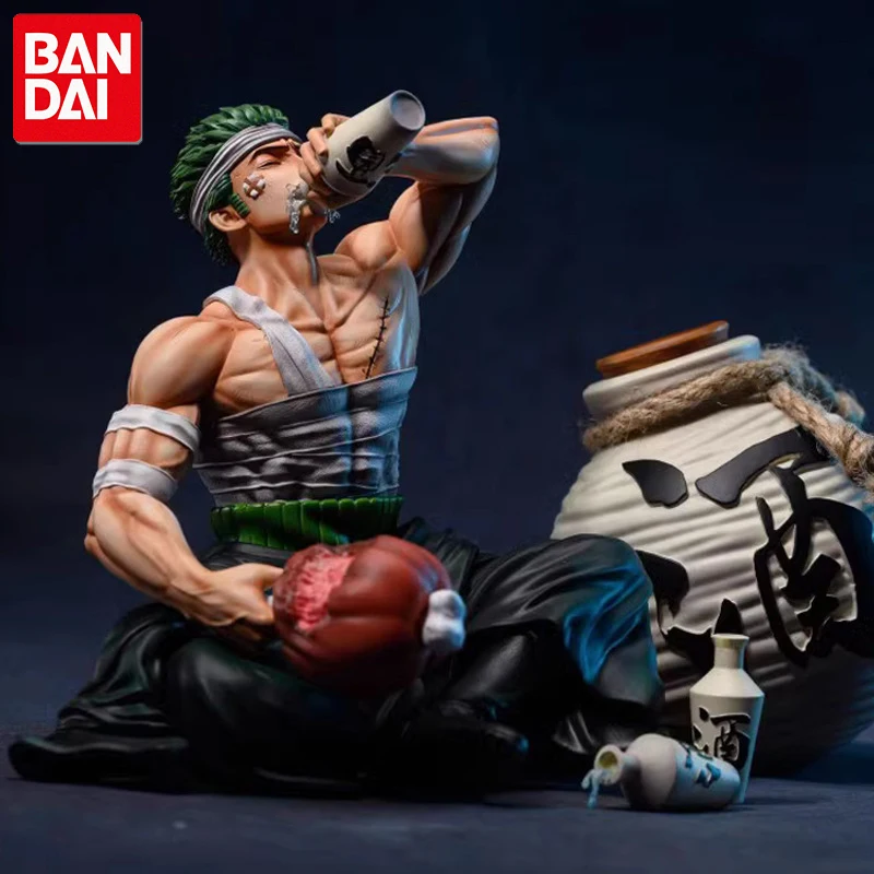 15cm One Piece Zoro Figure GK Injured Drinking Roronoa Zoro Anime Action Figure PVC Statue Model Doll Toys Kid Birthday Gifts