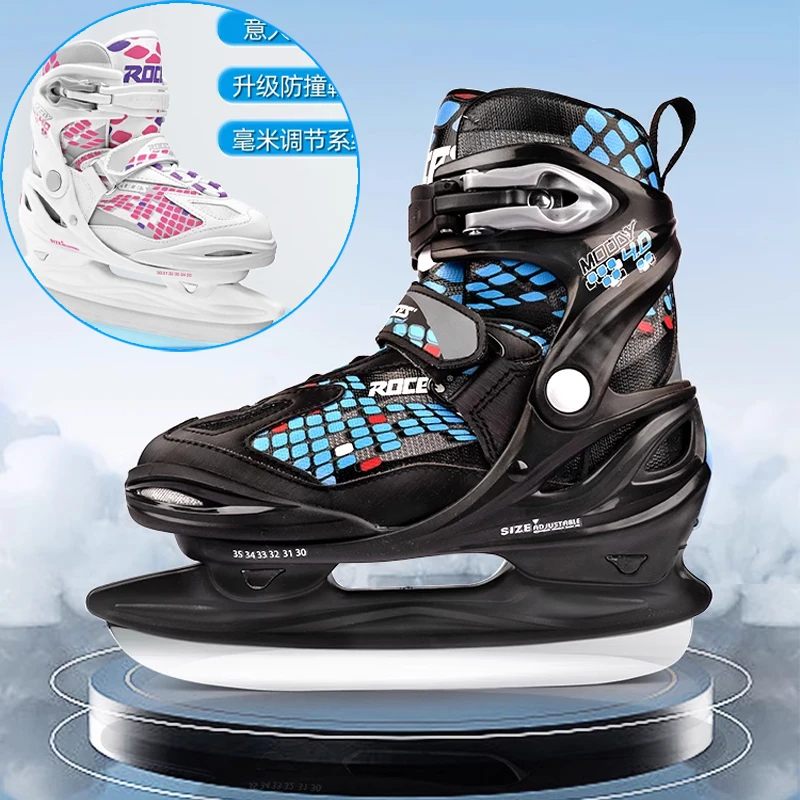 Chaussures de patins de hockey sur glace pour enfants, couteau à balle thermique, lame de patinage sur glace, respirantes, légères, intérieur du maire, hiver, 1 paire