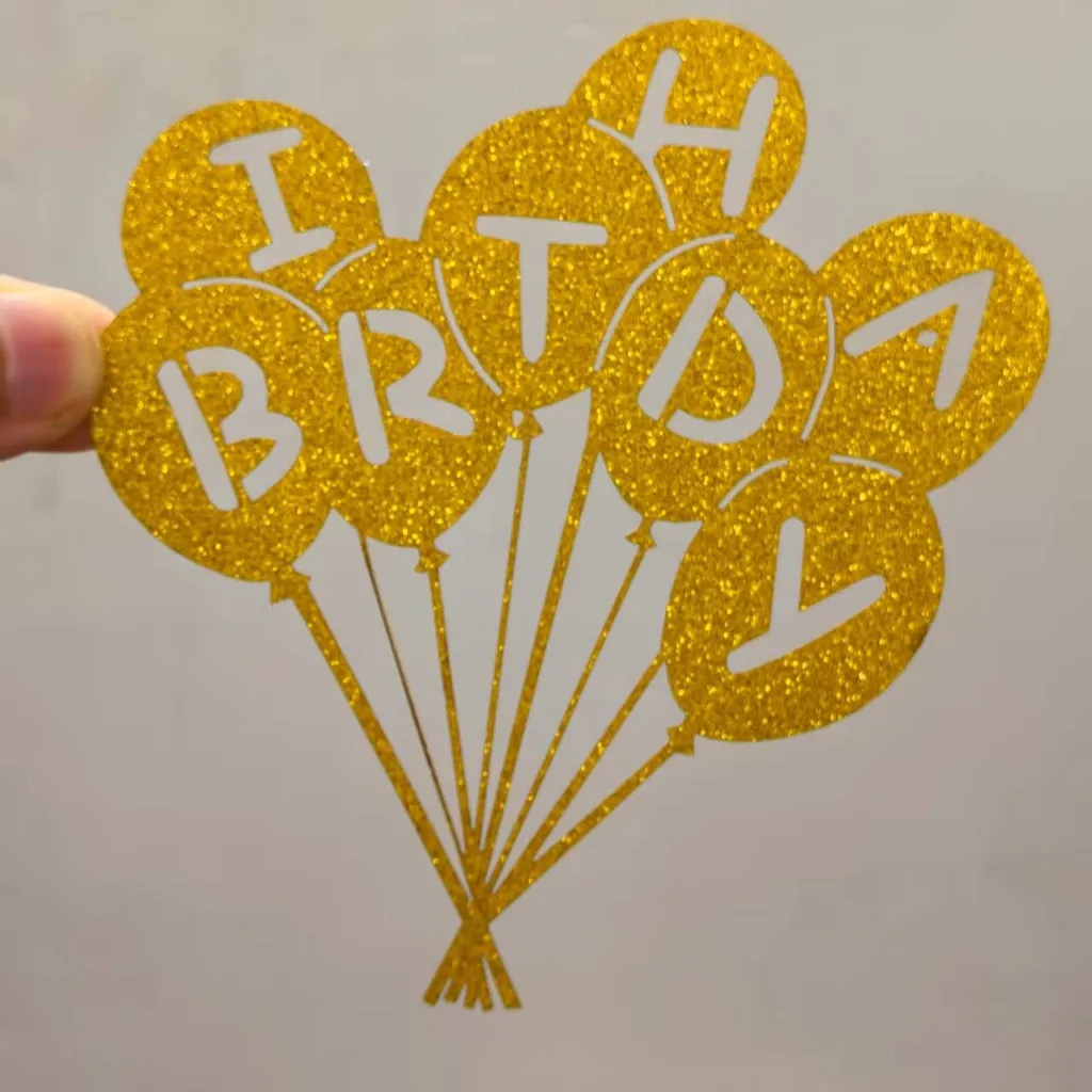 Happy Birthday Cake Topper Acrylic Letter Cupcake Topper for Boys Birthday Party Cup Reusable Cake Toppers Decorating Supplies