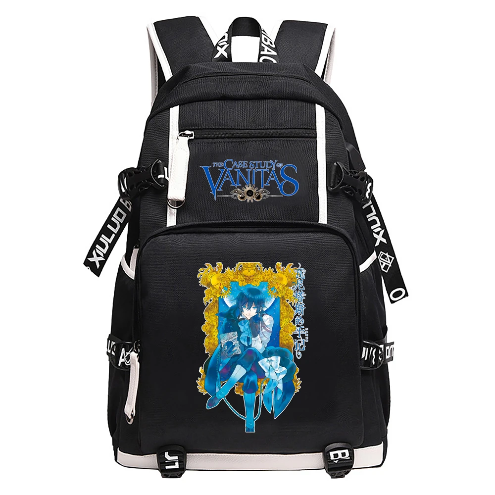 The Case Study of Vanitas Oxford Travel Backpack Anime School Bags Cartoon Bookbag USB Charging Laptop Backpack Kawaii Rucksack