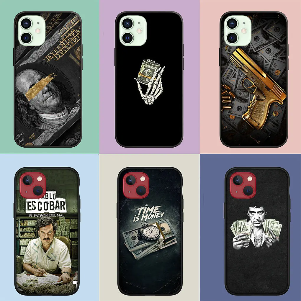 Narcos PABLO ESCOBAR Money Dollars Soft Phone Cover for iPhone 15 14 13 12 Mini 11 Pro X XR XS Max 7 8 Plus + 15+ 14+ Case