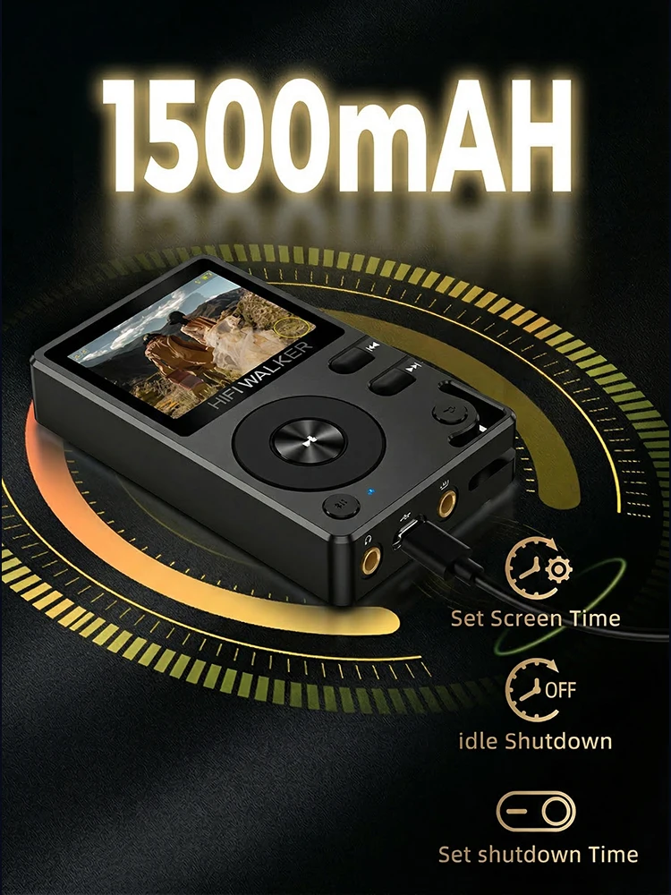 HiFi Walker H2 DAP Musikplayer, MP3 Native DSD128, 64GB bis 512GB, ESS DAC-Chip, USB-DAC, Verlustfreier 2-Wege-Bluetooth LDAC – Detail 13