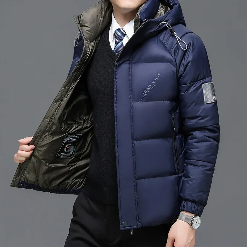 

Белая мужская парка на утином пуху, мужская парка высокого качества, повседневная мужская зимняя куртка большого размера 5XL, мужские теплые толстые пальто с капюшоном