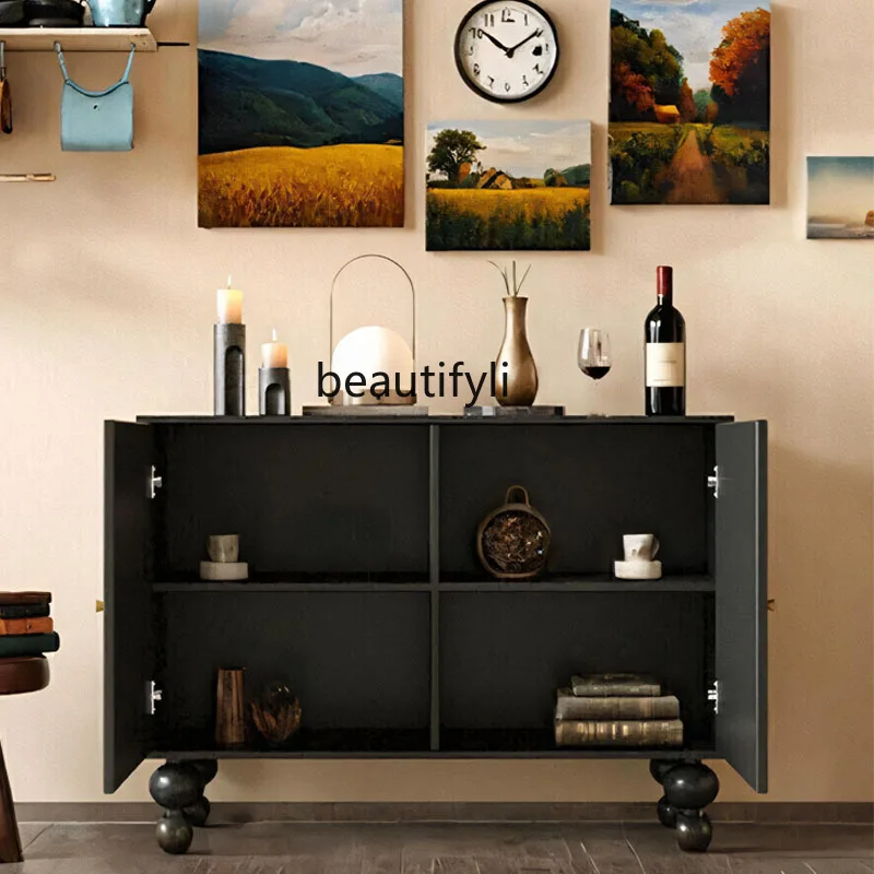 قاعة المدخل على الطراز الصيني الفرنسي الجديد في منتصف العمر لغرفة المعيشة على طراز الوسابي خزانة تخزين مزخرفة #5