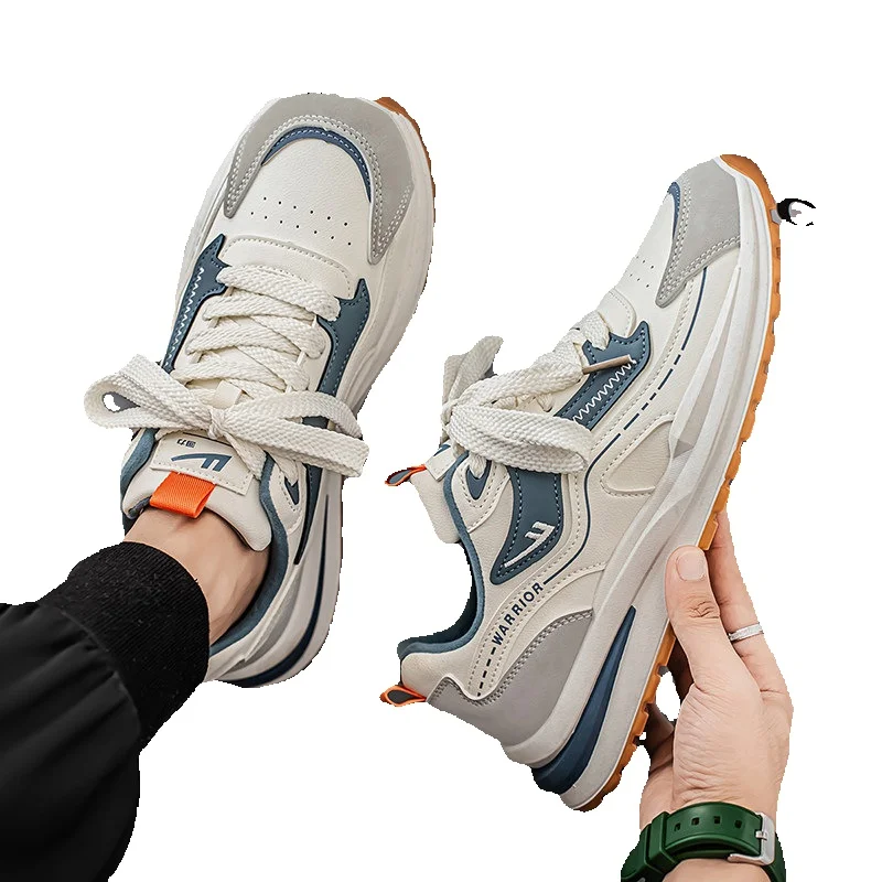 Running Shoes For Men Lightweight Breathable Leather Walking Shoes_voghion.com
