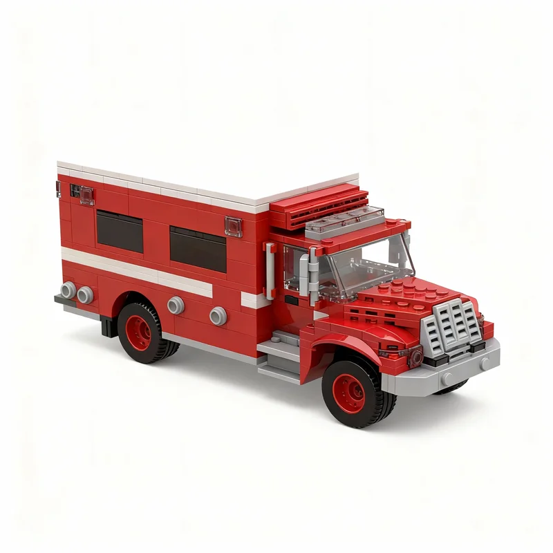 891pcs MOC Fire Department Wildland Crew Truck Creative Technical Vehicle Engineering Model Building Blocks Hero SciFi Toy Gift