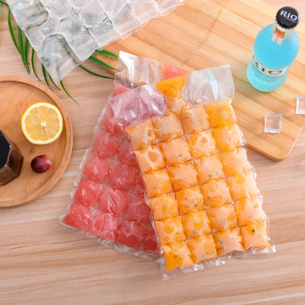 10Pcs Disposable Plastic Ice Bag | Homemade Ice Freezer Bags Self-Styled Ice Cube Mold for Home Use