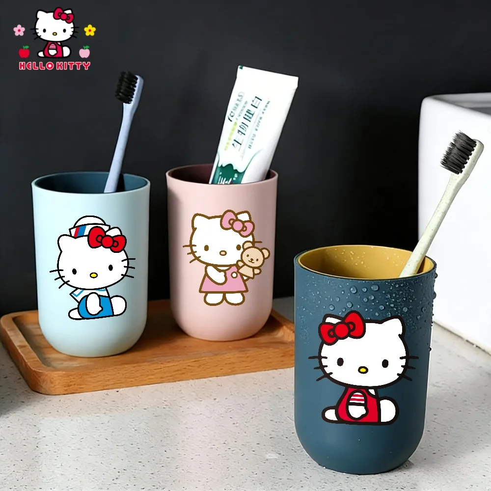 

Sanrio HelloKitty Toothbrush Cup Plastic Cups Cartoon Toothbrush Holder Home Tooth Brush Cup Water Mug Bathroom Accessories