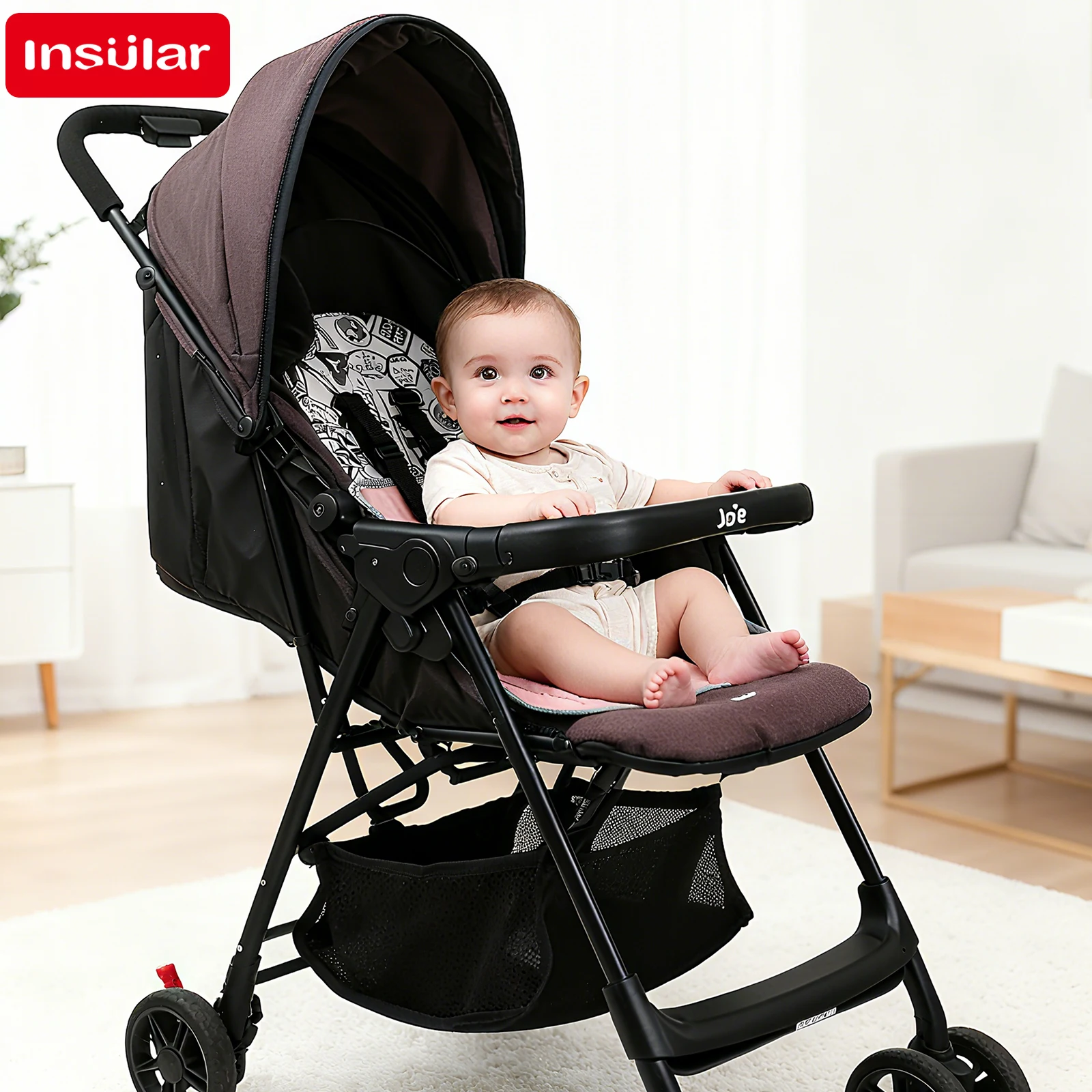 

Insular Stroller Cushion 3 Layer Waterproof Safety Seat Protective Mats Diaper Pad Skin-friendly Child Car Seat Multi-functional