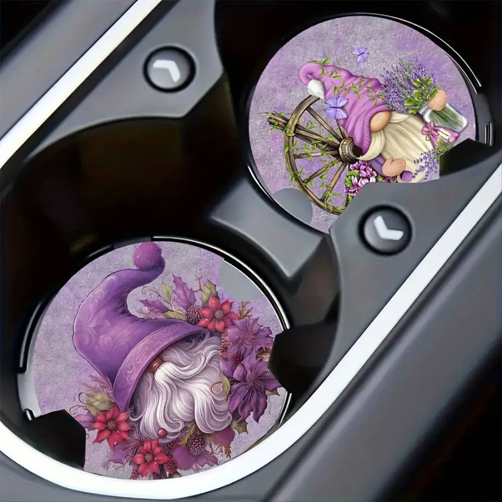 Car Gnome Old Man Series Colorful Rubber Car Coasters Unisex Auto Decoration Gift