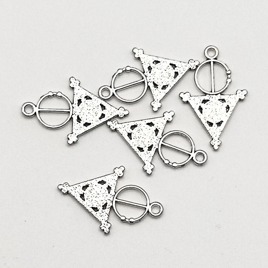 (20Pieces)Graceangie Bohemia Alloy Necklace Pendant 33*21mm Triangle Circle Jewelry Making diy Women Gift Metal Charms 39421