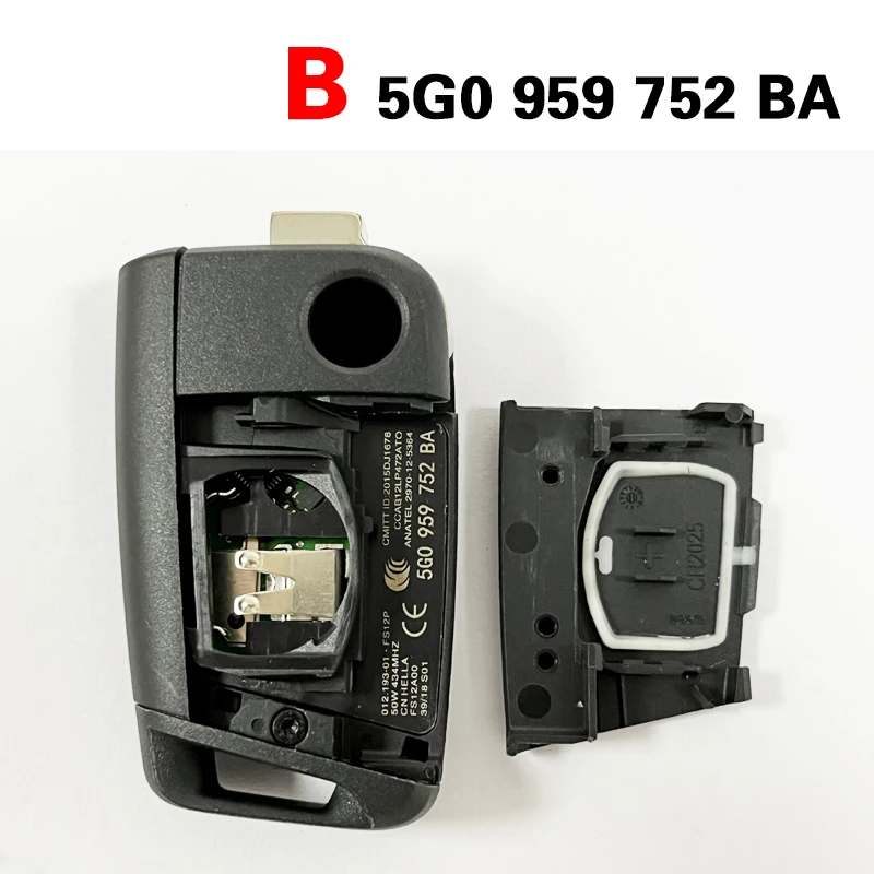 Cn001068 5 g0 433 ba/5 g0 bb auto fernbedienung 3b fragen mhz mqb flip smart key für vw volkswagen tiguan touran sharan