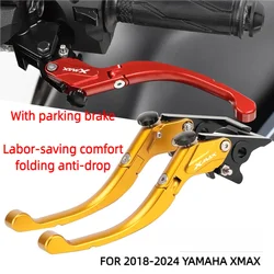 Chekis Genuine Motorcycle Modification Accessories Are Suitable for Yamaha 2018-2024 Xmax300 250 400 125 Modified Brake Lever Parking Handbrake Brake Horn Handle with Parking Function Labor-Saving Anti-Fall Foldableableable