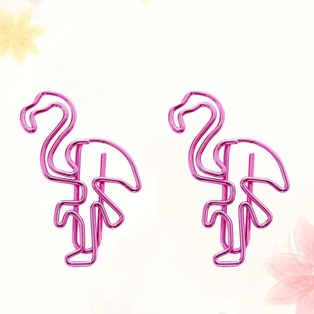 10 قطعة دبابيس ورق ملونة فلامنغو الكرتون ملف معدني المشابك عقد قوي مكتب مدرسة لوازم مكتبية حامل الرسالة #4