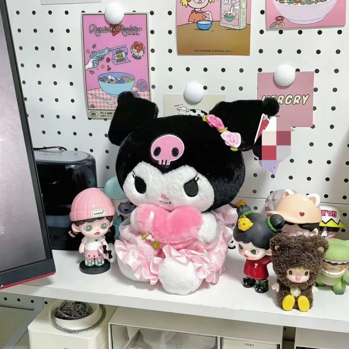 30CM Melody Puppe Puppe Kulomi Plüschtier Kissen Puppe Mädchen Geschenk Anime Plüsch Kuromi