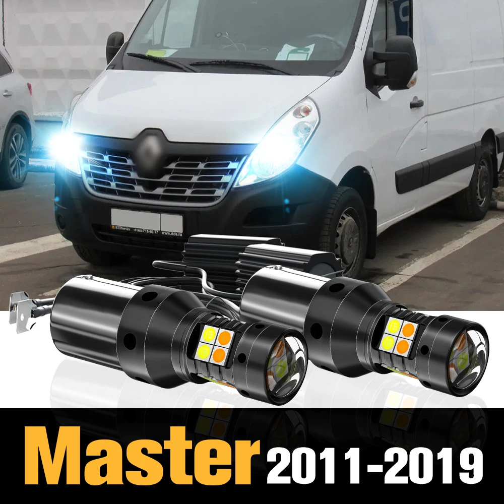 2x Canbus LED Dual Mode Turn Signal+Daytime Running Light DRL Accessories For Renault Master 2011-2019 2012 2013 2014 2015 2016