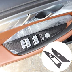 Carbon Fiber Window Lift Glass Lift Panel Trim Cover For BMW 8 Series 2019-2022