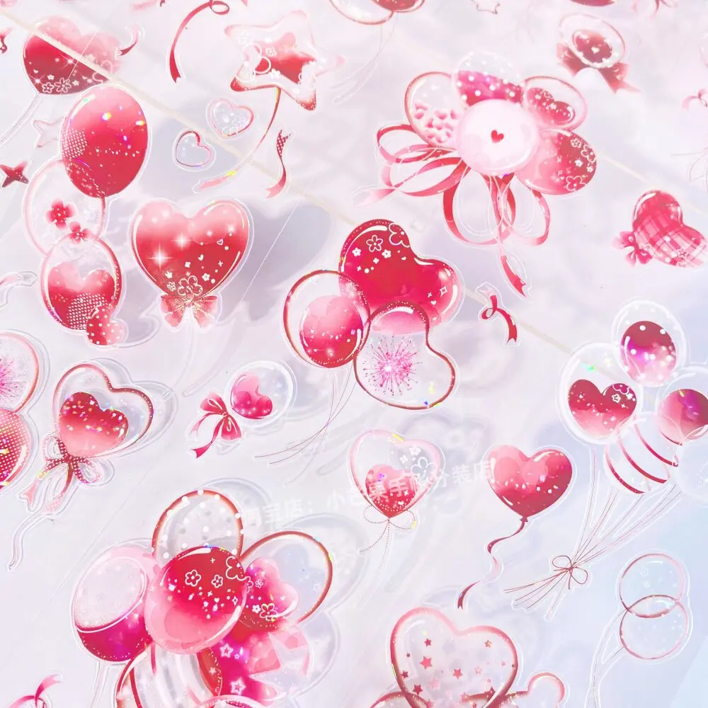 Festival Celebration New Seven Days Balloon Heart Love PET Washi Tape Stickers PET Scrapbooking Card Making Journal Decor