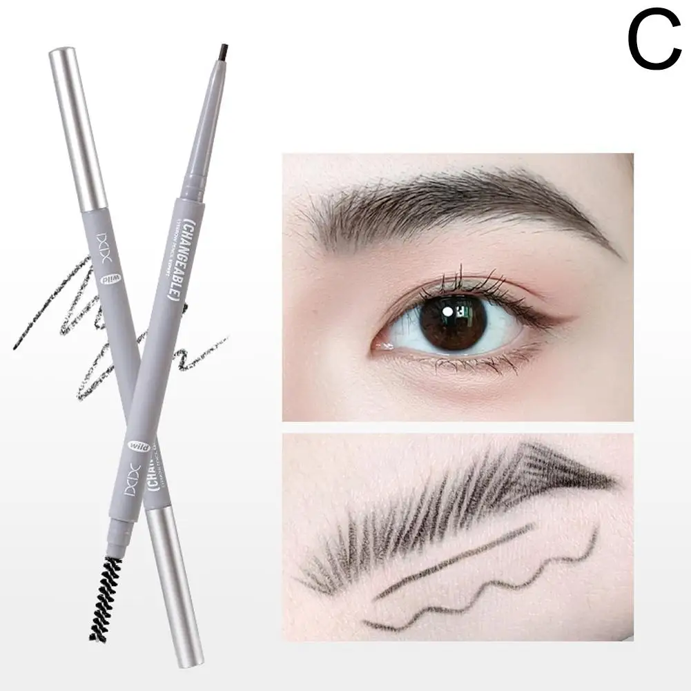 Extremely Fine Double Heads Automatic Rotation Eyebrow Waterproof Dark Tattoo Lasting Brow Pencil Natural Cosmetics Long K6V5