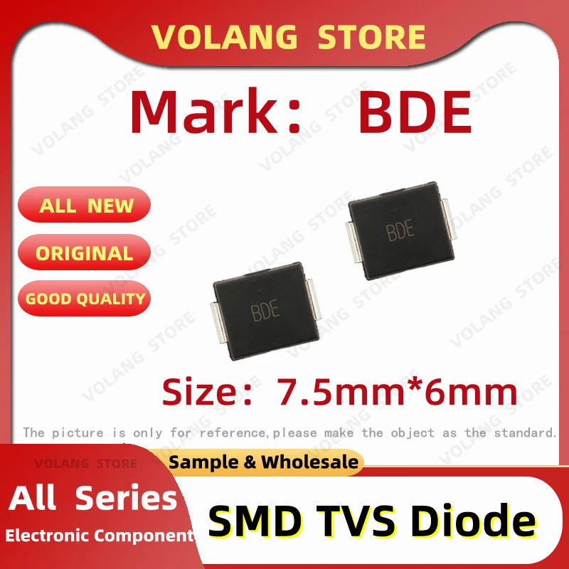

20Pcs/LOT SMD TVS Diodes Mark BDE Size 7.5mm*6mm