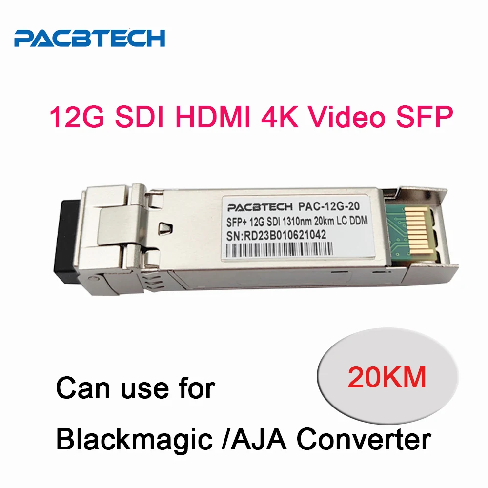 3G/12G SDI sfp модуль VIDEO SFP with SDI Function 20KM, SM LC Connector 1310nm Dual /single Fiber Transceiver