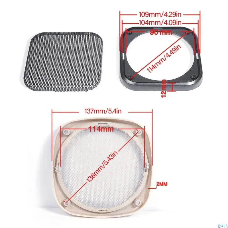 R91a 4/5inch Square Square Cover Cover Metal Mesh Car Care
