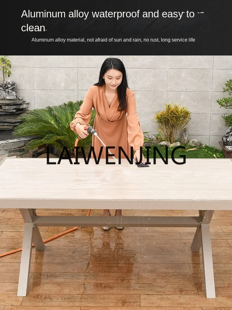 

9 Outdoor Aluminum Alloy Nordic Villa Yard Home Outdoor Long Table